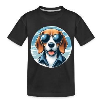 Beagle The Model - Kids' Premium Organic T-Shirt - black - Front