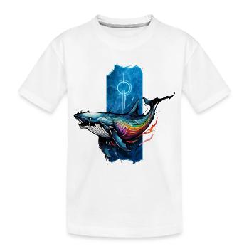 Ocean Serenity: Sanfter Riesenwal - Kinder Premium Bio T-Shirt - Weiß - Vorne