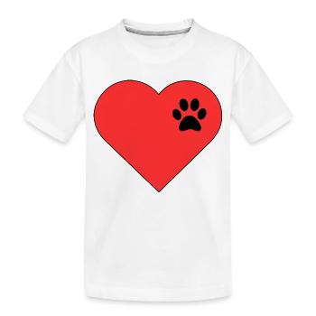 Template heart paw print design - Kids' Premium Organic T-Shirt - white - Front