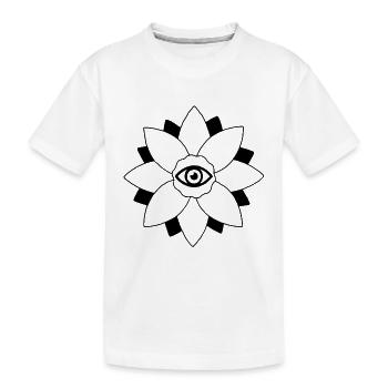 Schwarze und weiße Lotusblume - Kinder Premium Bio T-Shirt - Weiß - Vorne