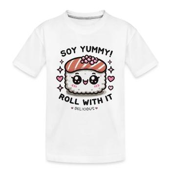 Sushi-Vibes Roll dazu! - Kinder Premium Bio T-Shirt - Weiß - Vorne