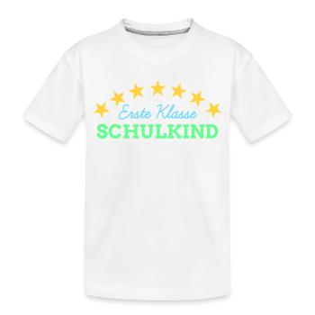 1. Klasse Schulkind Einschulung Schulbeginn - Kinder Premium Bio T-Shirt - Weiß - Vorne