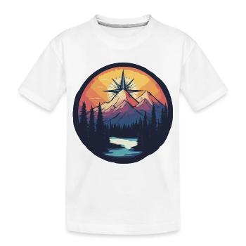 Boussole de montagne - T-shirt bio Premium Enfant - blanc - Devant