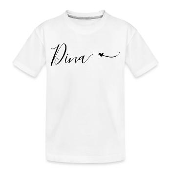 Prénom Dina Prénom décoratif - T-shirt bio Premium Enfant - blanc - Devant