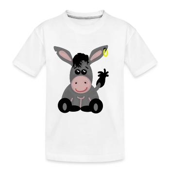 esel kindermotiv - Kinder Premium Bio T-Shirt - Weiß - Vorne