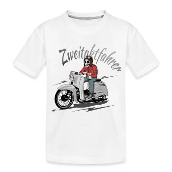Simson Schwalbe Zweitaktfahrer - Kinder Premium Bio T-Shirt - Weiß - Vorne