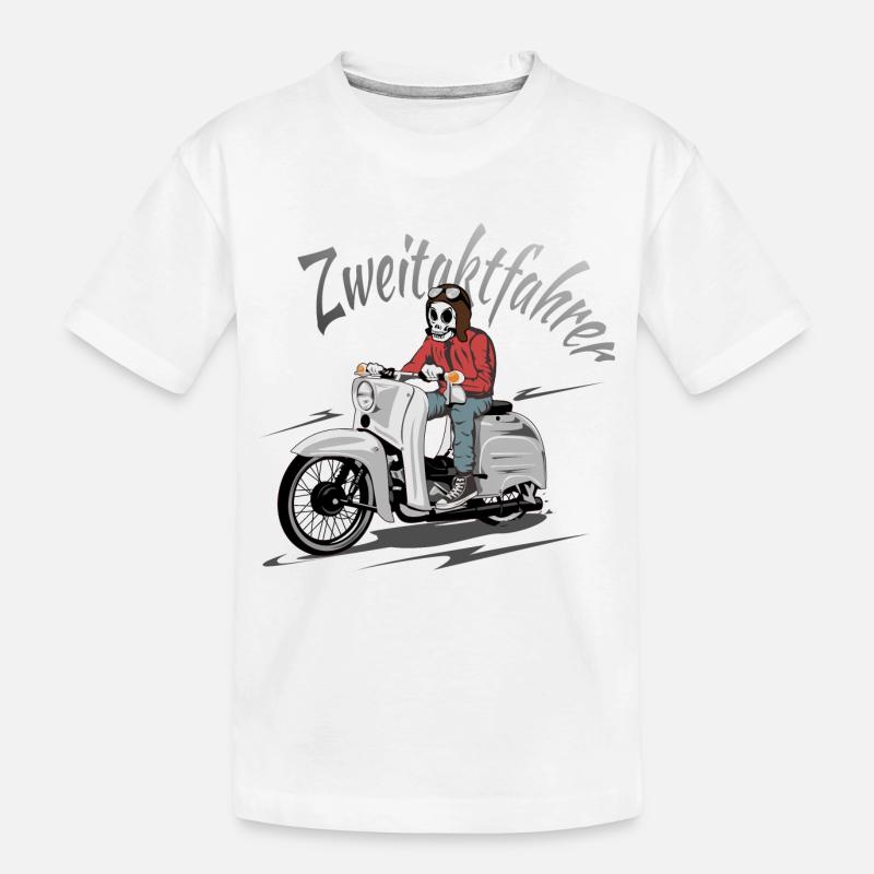 Simson Schwalbe Zweitaktfahrer - Kinder Premium Bio T-Shirt - Weiß
