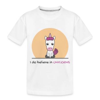 Kawai rosa Einhorn - Kinder Premium Bio T-Shirt - Weiß - Vorne