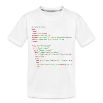 Code HTML5 - T-shirt bio Premium Enfant - blanc - Devant