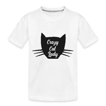 Crazy Cat Lady - Kinder Premium Bio T-Shirt - Weiß - Vorne