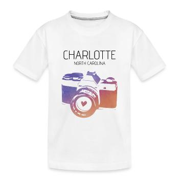 Camera Charlotte North Carolina - Kids' Premium Organic T-Shirt - white - Front
