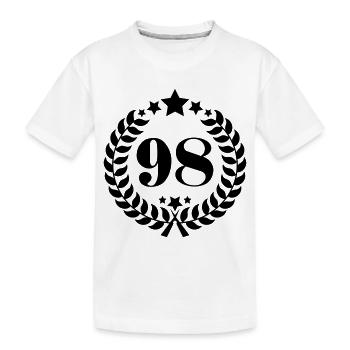 98ter Geburtstag Kranz Zahl 98 Jahrgang Alter - Kinder Premium Bio T-Shirt - Weiß - Vorne