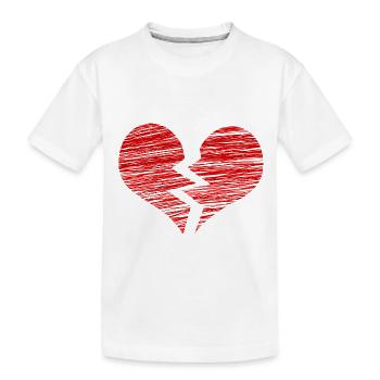 The broken heart - Kids' Premium Organic T-Shirt - white - Front