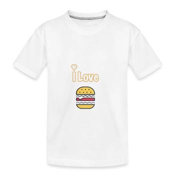 J'adore les hamburgers - T-shirt bio Premium Enfant - blanc - Devant