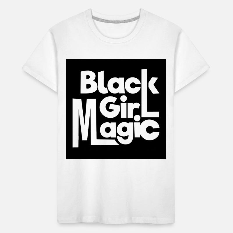 Black Girl Magic 2 Texte blanc T-shirt bio Premium Enfant