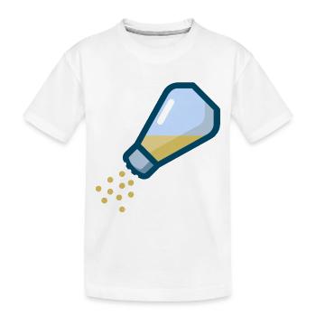 pepper salt pfeffer salz shaker streuer1 - Kinder Premium Bio T-Shirt - Weiß - Vorne