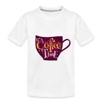 l'heure du café - T-shirt bio Premium Enfant - blanc - Devant