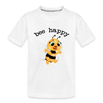 flotte abeille, be happy - T-shirt bio Premium Enfant - blanc - Devant