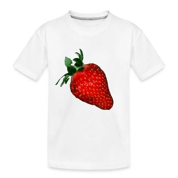 Erdbeere - Kinder Premium Bio T-Shirt - Weiß - Vorne