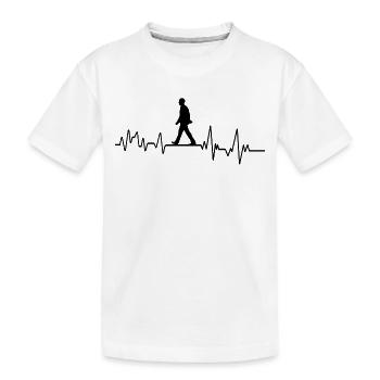 Heartbeat spazieren gehen Geschenk T-Shirt hobby - Kinder Premium Bio T-Shirt - Weiß - Vorne
