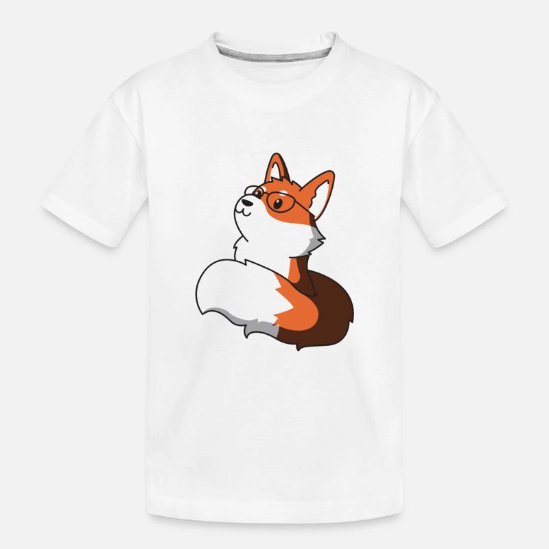 renard avec des lunettes idée cadeau idée nerd - T-shirt bio Premium Enfant - blanc