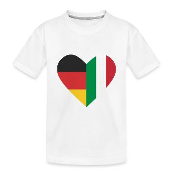 Un coeur - Allemagne Italie - T-shirt bio Premium Enfant - blanc - Devant