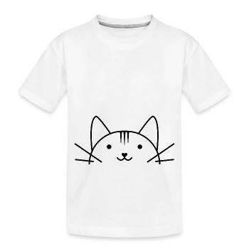 Süßer Katzenkopf comic Stil - Kinder Premium Bio T-Shirt - Weiß - Vorne