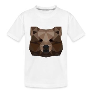 Ours idée cadeau géométrique ours animal ours brun - T-shirt bio Premium Enfant - blanc - Devant