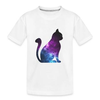 Galaxy Chat cadeau de l’espace - T-shirt bio Premium Enfant - blanc - Devant