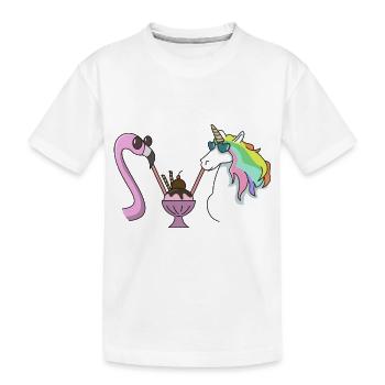 Flamingo licorne crème glacée tasse cadeau été crème glacée - T-shirt bio Premium Enfant - blanc - Devant