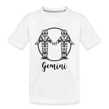 Sternzeichen Zwilling Geschenk geometrisch Astro - Kinder Premium Bio T-Shirt - Weiß - Vorne