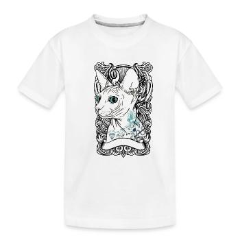 cadeau chat minou de maison idée cadeau - T-shirt bio Premium Enfant - blanc - Devant