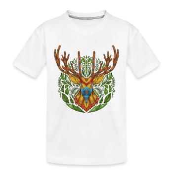 Tête de cerf de cerf - T-shirt bio Premium Enfant - blanc - Devant