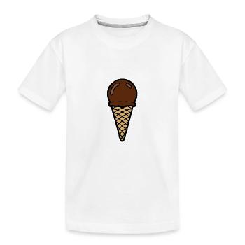 Eis mit Schoko im Sommer - Kinder Premium Bio T-Shirt - Weiß - Vorne