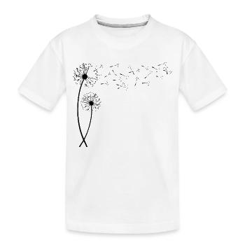 Dandelion with flying seeds. gift - Kids' Premium Organic T-Shirt - white - Front
