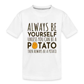 Potato Lover Vegan Farmer Vegetarian Funny - Kids' Premium Organic T-Shirt - white - Front