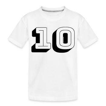 Jersey number - Ten - Number - Kids' Premium Organic T-Shirt - white - Front