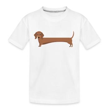 Teckel au corps long - T-shirt bio Premium Enfant - blanc - Devant