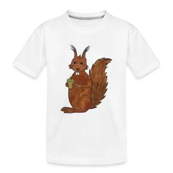 mignon écureuil mignon avec noix de chêne - T-shirt bio Premium Enfant - blanc - Devant