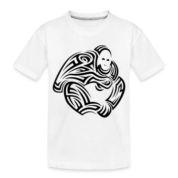 Orangutan Tribal Tattoo - Kids' Premium Organic T-Shirt - white - Front