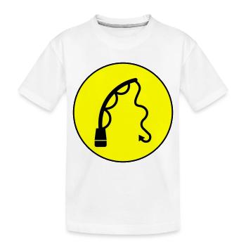Icône de pêche à la canne à pêche - T-shirt bio Premium Enfant - blanc - Devant