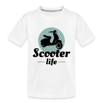 Roller Fahrer Scootering Motorrad Moped Bike - Kinder Premium Bio T-Shirt - Weiß - Vorne