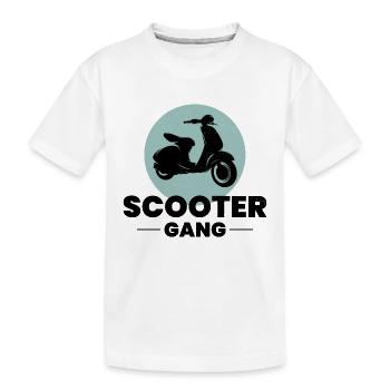 Roller Fahrer Gang Scootering Motorrad Moped Bike - Kinder Premium Bio T-Shirt - Weiß - Vorne