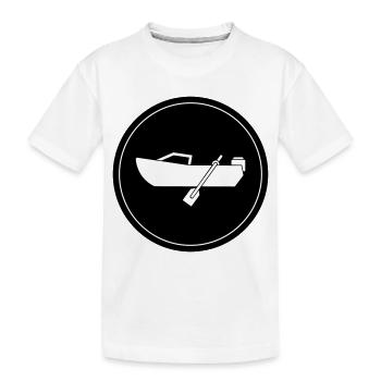 boot icon circle - Kids' Premium Organic T-Shirt - white - Front