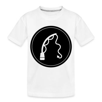 Icône de pêche à la canne à pêche - T-shirt bio Premium Enfant - blanc - Devant