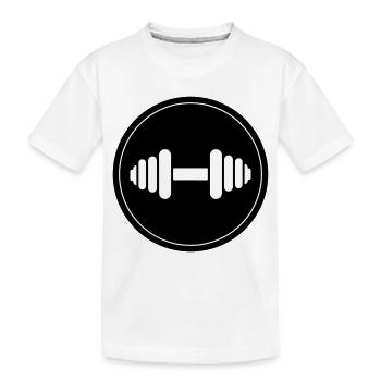 Hantel gewichte icon - Kinder Premium Bio T-Shirt - Weiß - Vorne