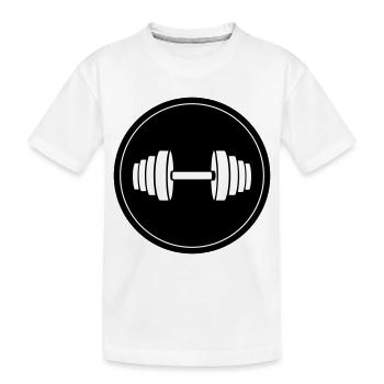 Hantel gewichte Kreis - Kinder Premium Bio T-Shirt - Weiß - Vorne