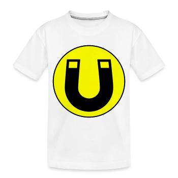 Hufeisen magnet - Kinder Premium Bio T-Shirt - Weiß - Vorne