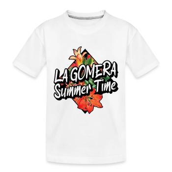 La Gomera Sommer Sonne Strand Meer Palmen - Kinder Premium Bio T-Shirt - Weiß - Vorne