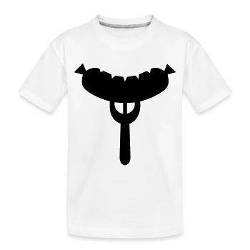 Fourchette à saucisse - T-shirt bio Premium Enfant - blanc - Devant